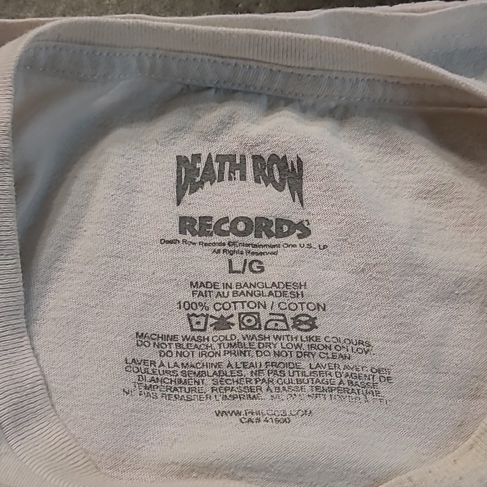 Death Row Records White and Red Graphic T-Shirt Size Large - Picture 8 of 9